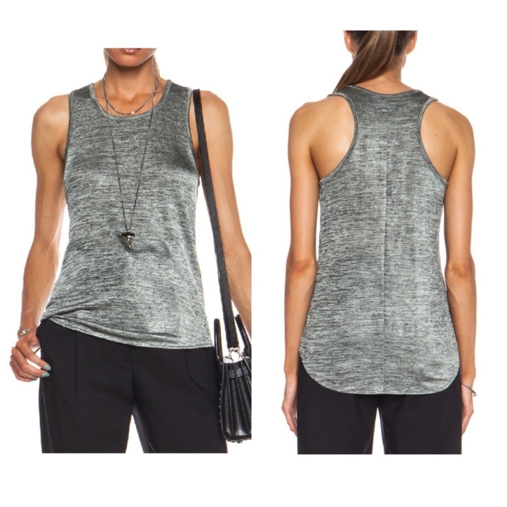 Rag & Bone Slinky Tank Top Womens XS Metallic Stretch Casual Minimalist Grunge